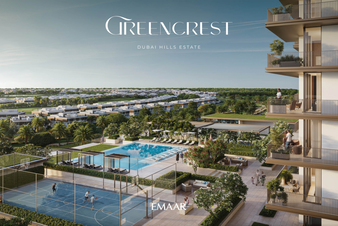 Villa community beside the golf course in Dubai Hills Estate