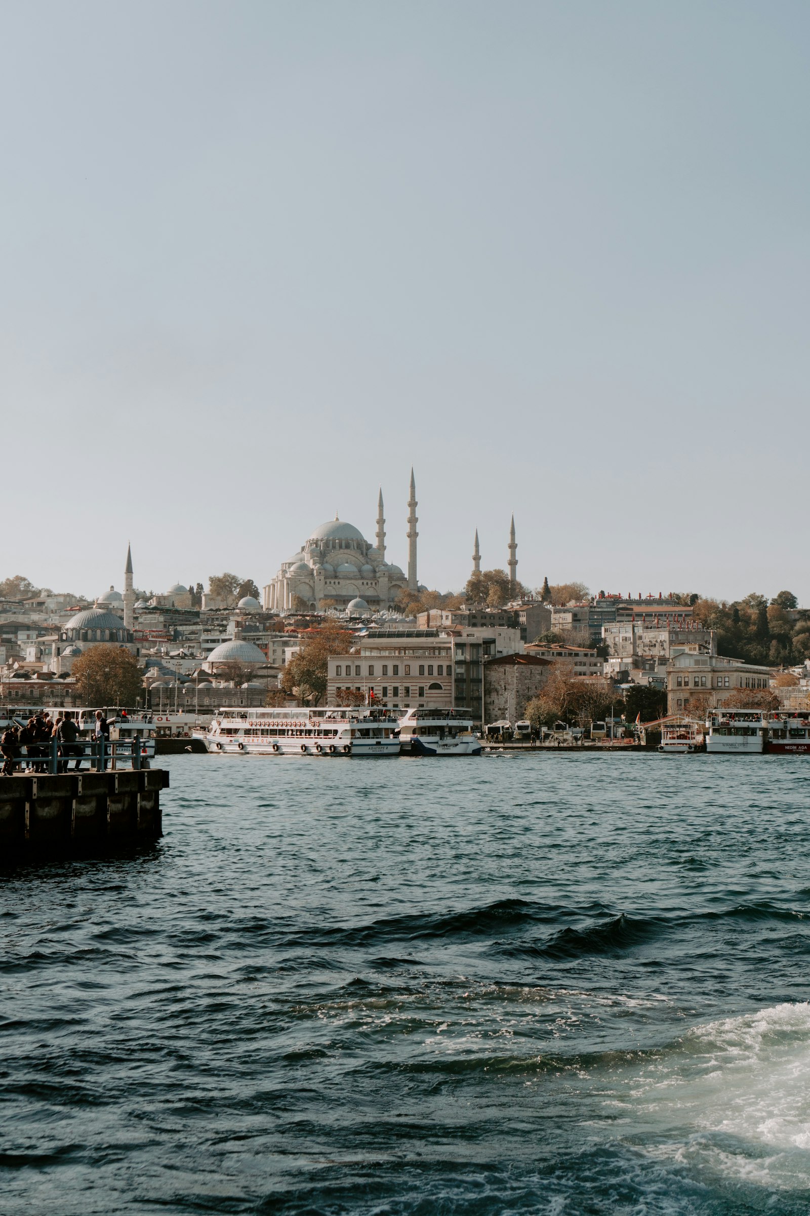 Turkish passport with Istanbul skyline background