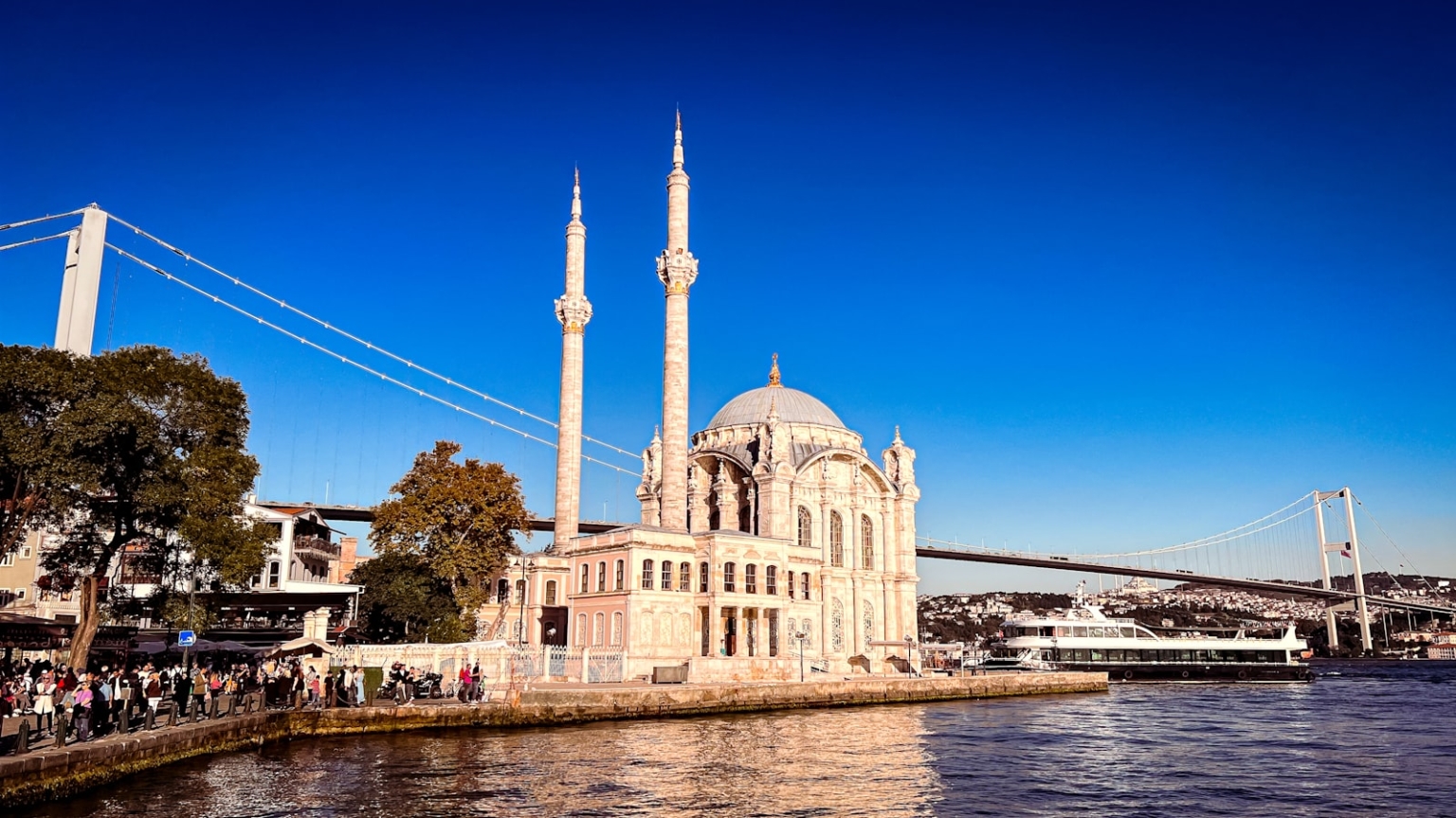 Turkish passport with Istanbul skyline background
